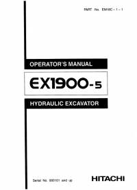 repair manual Hitachi Hydraulic Excavator EX1900-5 Operator’s Manual PDF