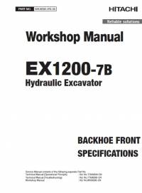 repair manual Hitachi Hydraulic Excavator EX1200-7B Workshop Manual PDF
