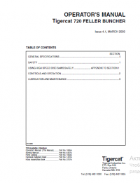 repair manual Tigercat 720 FELLER BUNCHER Operations and Service Manual PDF