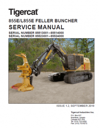 repair manual Tigercat 855E, L855E Feller Buncher Operators and Service Manual PDF