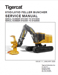 repair manual Tigercat Feller Buncher 870D, L870D Operators and Service Manual PDF