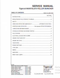 repair manual Tigercat 860, 870, L870 Feller Buncher Operators and Service Manual PDF