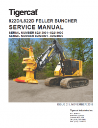 repair manual Tigercat 822D, L822D FELLER BUNCHER Operators and Service Manual PDF