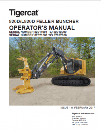 repair manual Tigercat 820D, L820D FELLER BUNCHER Operators and Moving Manual PDF