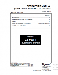 repair manual Tigercat Feller Buncher X870C, LX870C Operator’s and Service Manual PDF