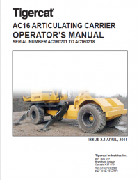 repair manual Tigercat AC16 Articulating Carrier Set of PDF Manuals