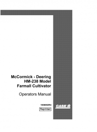 repair manual Case McCormic-Deering HM-238 Farmall Cultivator PDF Operator’s Manual