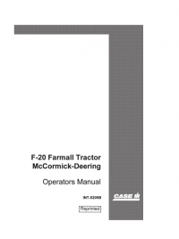 repair manual Case F-20 Farmall Tractor McCormick-Deering PDF Operator’s manual