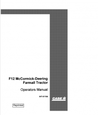 repair manual Case F12 McCormick-Deering Farmall Tractor PDF Operators manual