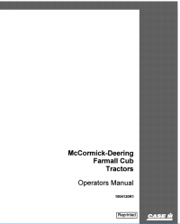 repair manual Case McCormick-Deering Farmall Cub Tractors PDF Operator’s Manuals