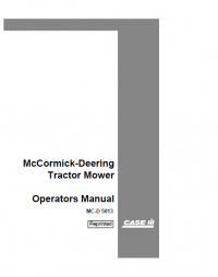 repair manual Case McCormick-Deering Tractor Mower PDF Operator’s Manual
