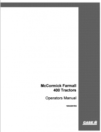 repair manual Case McCormick Farmall 400 Tractors PDF Operator’s Manual