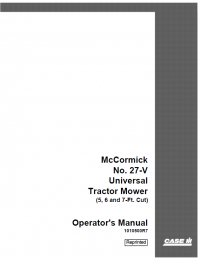 repair manual Case No 27-V Universal Tractor Mower PDF Operator’s Manual