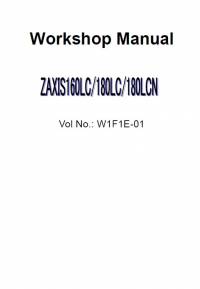 repair manual Hitachi Excavator Zaxis 160LC/180LC/180LCN Workshop Manual PDF