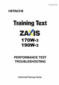 repair manual Hitachi Excavator Zaxis 170W-3, 190W-3 Training Text PDF