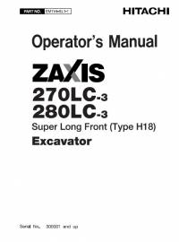 repair manual Hitachi Excavator Zaxis 270LC-3, 280LC-3 Operator’s Manual PDF