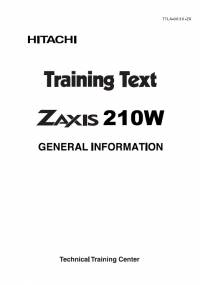 repair manual Hitachi Excavator Zaxis 210W General Information Training Text PDF