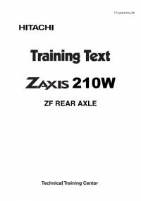 repair manual Hitachi Excavator Zaxis 210W ZF Rear Axle Training Text PDF