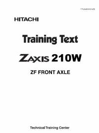 repair manual Hitachi Excavator Zaxis 210W ZF Front Axle Training Text PDF