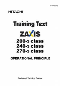 repair manual Hitachi Excavator Zaxis 200-3, 240-3, 270-3 Class Operational Principle Training Text PDF