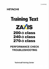 repair manual Hitachi Excavator Zaxis 200-3, 240-3, 270-3 Class Training Text PDF