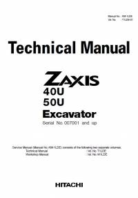 repair manual Hitachi Excavator Zaxis 40U, 50U Technical Manual PDF