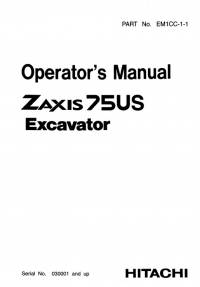 repair manual Hitachi Excavator Zaxis 75US Operator’s Manual PDF