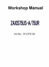 repair manual Hitachi Excavator Zaxis 75US-A/75UR Workshop Manual PDF