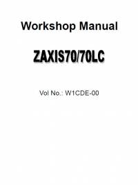 repair manual Hitachi Excavator Zaxis 70, 70LC Workshop Manual PDF