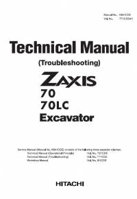 repair manual Hitachi Excavator Zaxis 70, 70LC Troubleshooting Technical Manual PDF