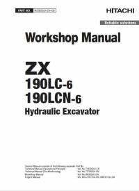 repair manual Hitachi Hydraulic Excavator ZX190LC-6, ZX190LCN-6 Workshop Manual PDF