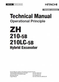 repair manual Hitachi Hybrid Excavator ZH210-5B, ZH210LC-5B Operational Principle Technical Manual PDF