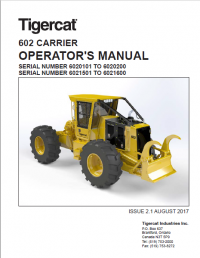 repair manual Tigercat 602 CARRIER Operators Manual PDF