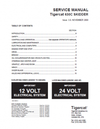 repair manual Tigercat 630C SKIDDER Operators and Service Manual PDF
