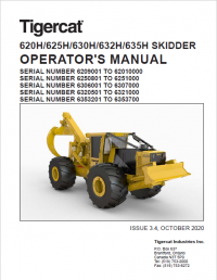 repair manual Tigercat Skidder 620H, 625H, 630H, 632H, 635H Operator’s Manual PDF