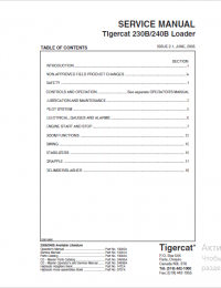 repair manual Tigercat 230B, 240B Loader Operators and Service Manual PDF