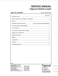 repair manual Tigercat 230, 240 Loader Operators and Service Manual PDF