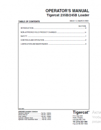 repair manual Tigercat 235B, 245B Loader Operators Manual PDF