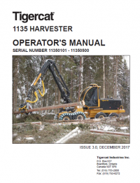 repair manual Tigercat 1135 Harvester Operators Manual PDF