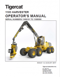 repair manual Tigercat 1185 Harvester Operators and Service Manual PDF