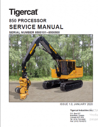 repair manual Tigercat 850 Processor Operators and Service Manual PDF