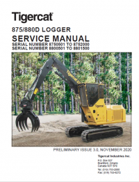 repair manual Tigercat 875, 880D Logger Service and Operators Manual PDF