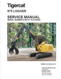repair manual Tigercat 875 Logger Operators and Service Manual PDF