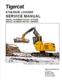 repair manual Tigercat 875E, 880E Logger Operators and Service Manual PDF
