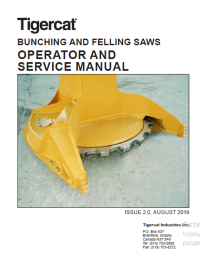 repair manual Tigercat BUNCHING AND FELLING SAWS Operator and Service Manual PDF