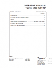 repair manual Tigercat M822 MULCHER Operators Manual PDF