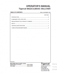 repair manual Tigercat M822C, LM830C MULCHER Operators Manual PDF