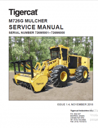repair manual Tigercat M726G MULCHER Operators and Service Manual PDF