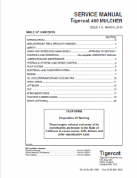 repair manual Tigercat Mulcher 480 Operator’s and Service Manual PDF