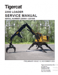 repair manual Tigercat Loader 220D Operator’s and Service Manual PDF
